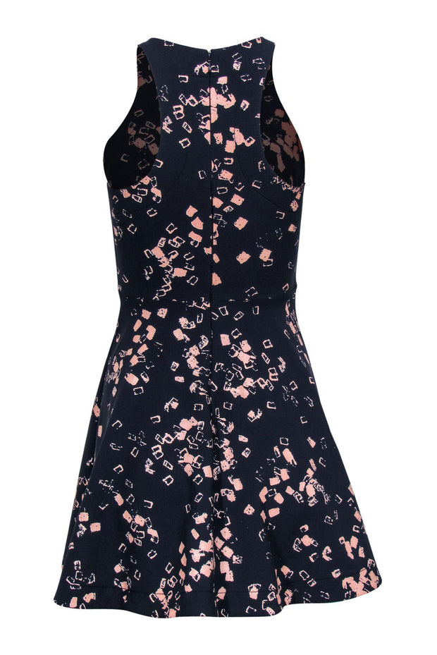 Current Boutique-Elizabeth & James - Navy & Pink Printed Racerback Dress Sz 0