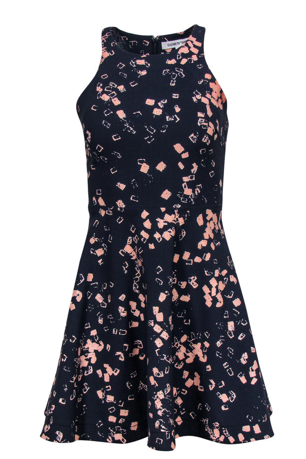 Current Boutique-Elizabeth & James - Navy & Pink Printed Racerback Dress Sz 0