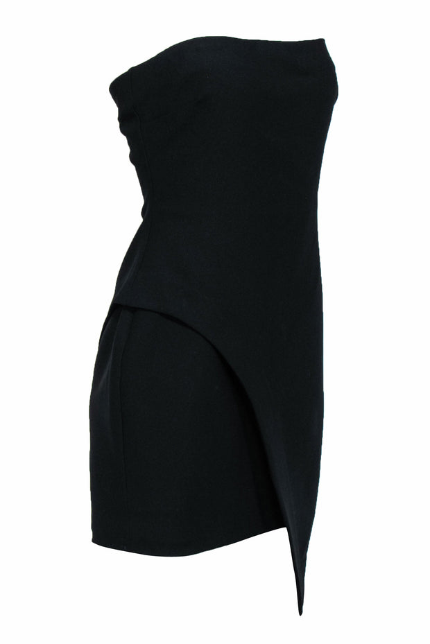 Current Boutique-Elizabeth & James - Strapless Black Sheath Dress w/ Asymmetrical Hem Sz 8