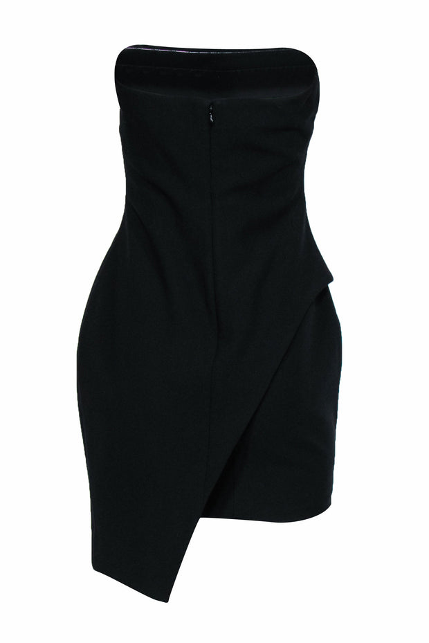 Current Boutique-Elizabeth & James - Strapless Black Sheath Dress w/ Asymmetrical Hem Sz 8