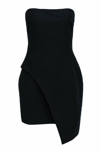 Current Boutique-Elizabeth & James - Strapless Black Sheath Dress w/ Asymmetrical Hem Sz 8