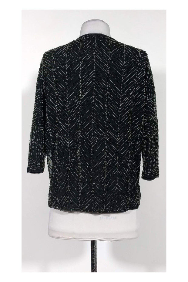 Current Boutique-Ella Moss - Black Semi-Sheer Beaded Jacket Sz L