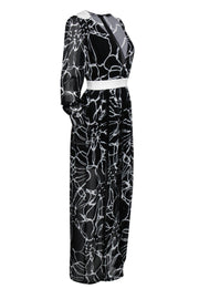 Current Boutique-Elliatt - Black & White Maxi Dress w/ Mesh Panels Sz S