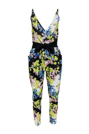 Current Boutique-Elliatt - Green & Black Floral Trip Jumpsuit Sz S