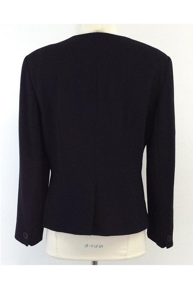 Current Boutique-Emanuel Ungaro - Black Structured Wool Blazer Sz 12