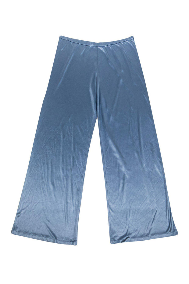 Current Boutique-Emilio Pucci - Blue Silk Wide Leg Pants Sz 10