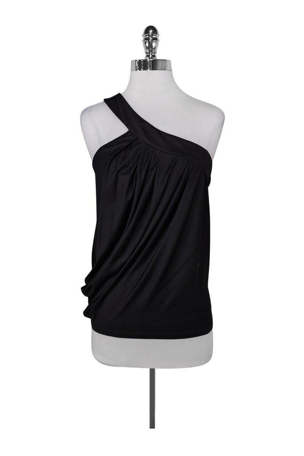 Current Boutique-Emporio Armani - Black One Shoulder Blouse Sz 4