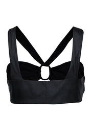 Current Boutique-Emporio Armani - Black Silk Sleeveless Bralette Top w/ Ring Hardware Sz 10