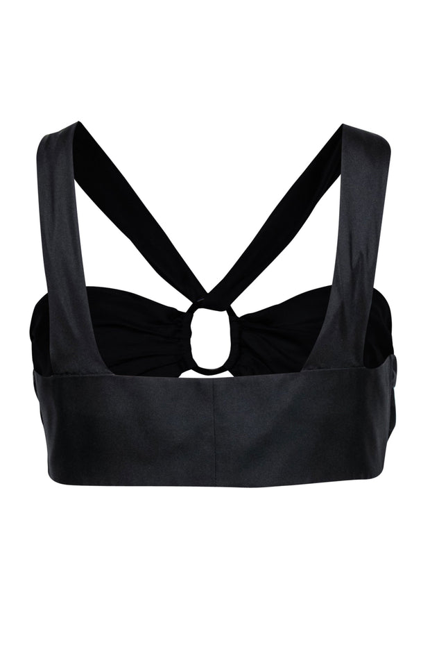 Current Boutique-Emporio Armani - Black Silk Sleeveless Bralette Top w/ Ring Hardware Sz 10