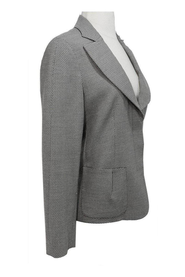 Current Boutique-Emporio Armani - Black & White Wool Blend Blazer Sz 12