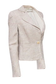 Current Boutique-Emporio Armani - Cream Textured Single Button Bell Sleeve Blazer Sz 10