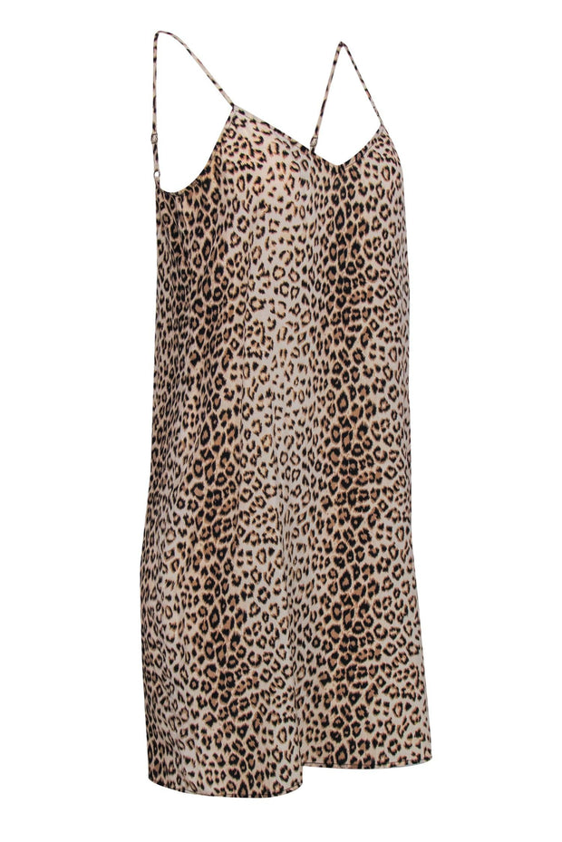 Current Boutique-Equipment - Beige Leopard Print Sleeveless Slip Dress Sz S