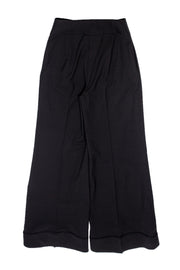 Current Boutique-Equipment - Black Wide Leg Wool Trousers Sz 0