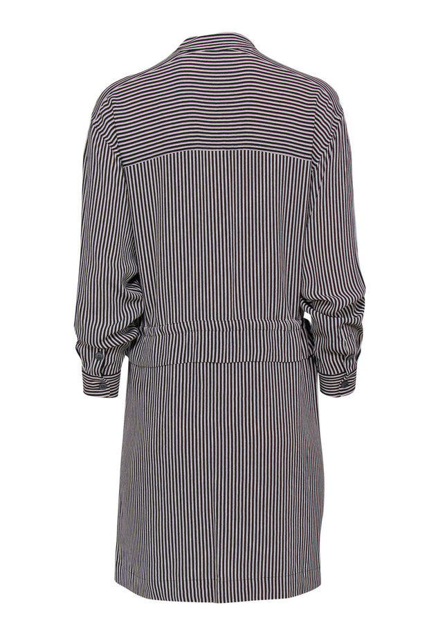 Current Boutique-Equipment - Cream & Black Striped "Lizza" Shirtdress Sz 6