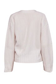 Current Boutique-Equipment - Cream Wool & Cashmere Blend V-Neck Sweater Sz M