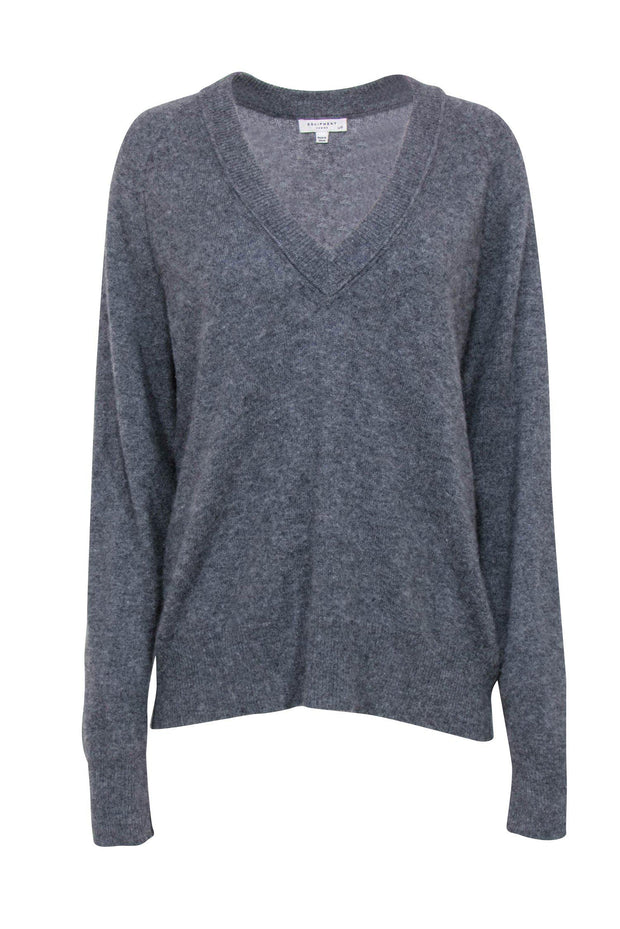 Current Boutique-Equipment - Grey V-Neck Sweater Sz L