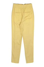 Current Boutique-Equipment - Pale Yellow High-Waisted Cotton Pleated Trousers Sz 4