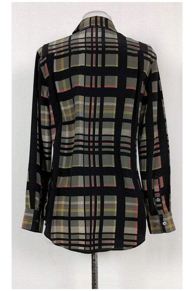 Current Boutique-Equipment - Plaid Silk Button Down Sz XS