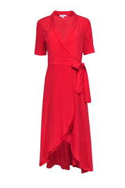 Current Boutique-Equipment - Red Layered Skirt Maxi Wrap Dress Sz S