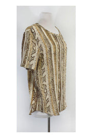 Current Boutique-Equipment - Snakeskin Print Silk Blouse Sz L