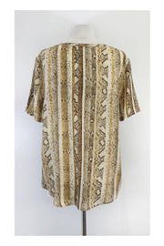 Current Boutique-Equipment - Snakeskin Print Silk Blouse Sz L