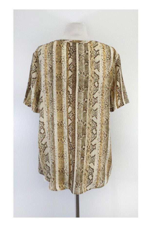 Current Boutique-Equipment - Snakeskin Print Silk Blouse Sz L