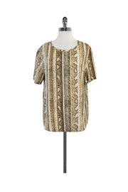 Current Boutique-Equipment - Snakeskin Print Silk Blouse Sz L