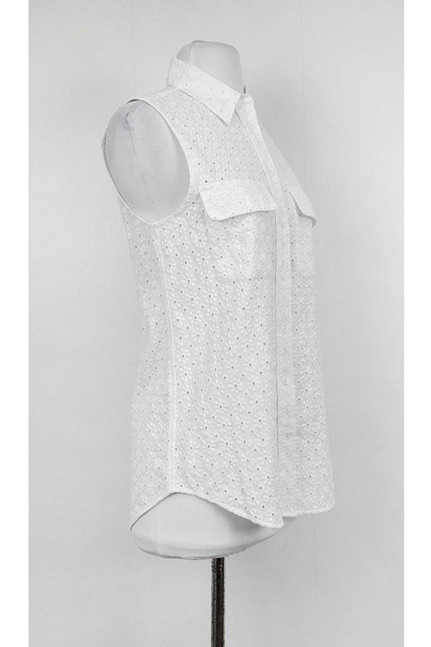 Current Boutique-Equipment - White Eyelet Blouse Sz XS