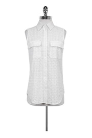 Current Boutique-Equipment - White Eyelet Blouse Sz XS