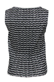 Current Boutique-Erika Cavallini - Black & White Gingham Print Pleated Ruffle Tank Sz 4