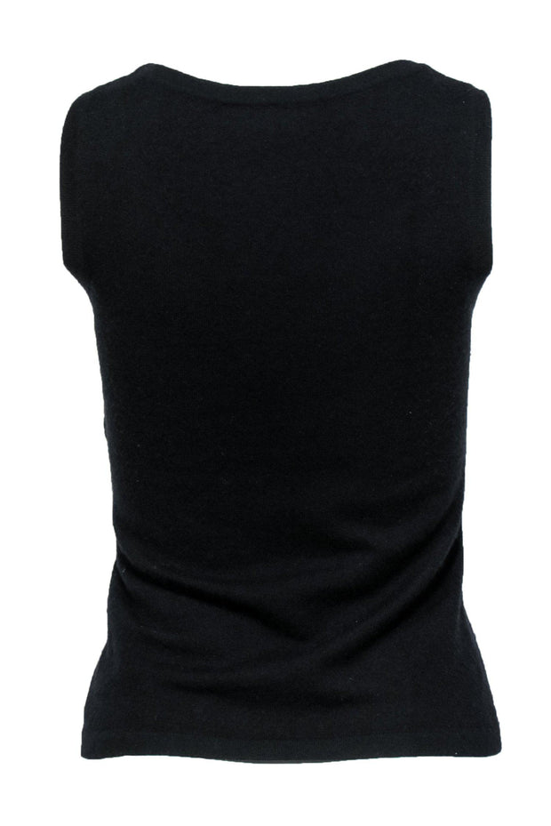 Current Boutique-Escada - Black Cashmere Sweater Tank Sz 4