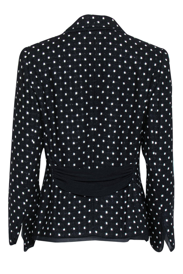 Current Boutique-Escada - Black & White Polka Dot Knit Belted Blazer Sz 4