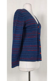 Current Boutique-Escada - Blue & Red Beaded Cardigan Sz 8