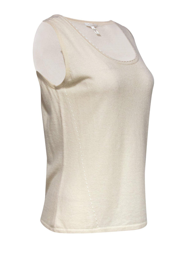 Current Boutique-Escada - Cream Cashmere Tank Sz 12