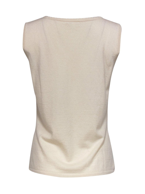 Current Boutique-Escada - Cream Cashmere Tank Sz 12