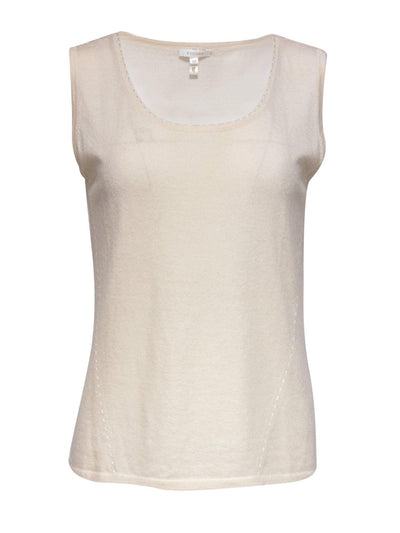 Current Boutique-Escada - Cream Cashmere Tank Sz 12