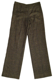 Current Boutique-Escada - Green Lurex Plaid Tweed Pants Sz 6