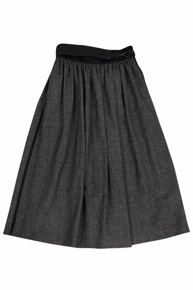 Current Boutique-Escada - Grey & Black Wool Midi Skirt Sz 8