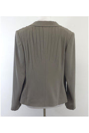 Current Boutique-Escada - Grey Pleated Shoulder Single Button Blazer Sz 14