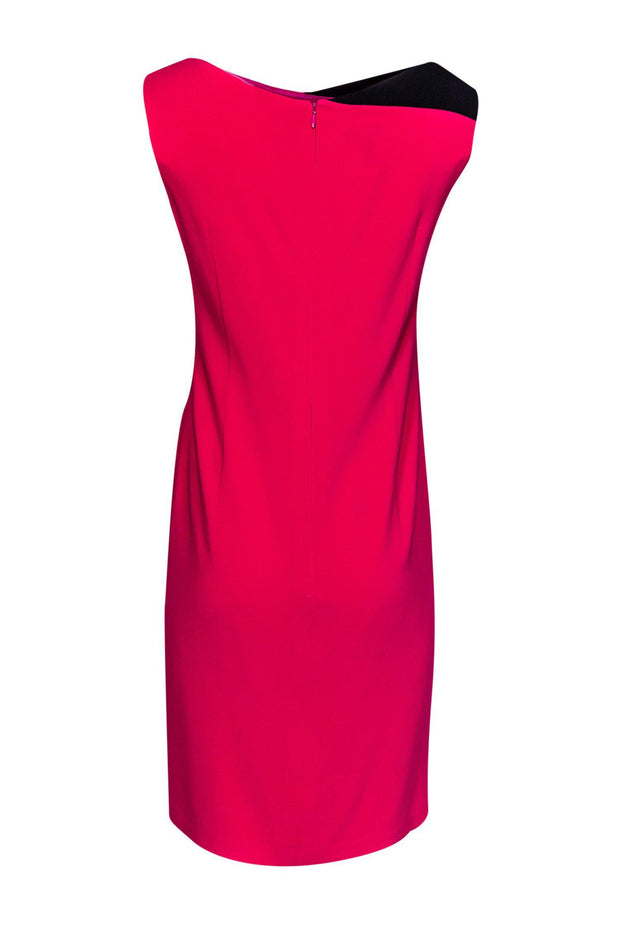 Current Boutique-Escada - Hot Pink Sheath Dress w/ Black Accent Sz 4