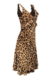 Current Boutique-Escada - Leopard Print Ruffle Silk Midi Dress Sz 10