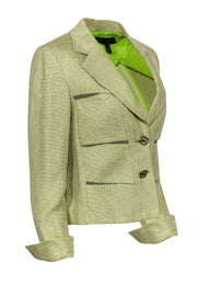 Current Boutique-Escada - Light Green Linen Blend Cutout Jacket Sz 8