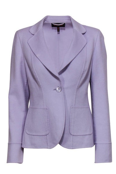 Current Boutique-Escada - Lilac Wool Blend Single Button Blazer Sz 8