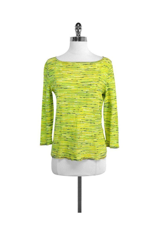 Current Boutique-Escada - Lime Green Knit Top Sz 8