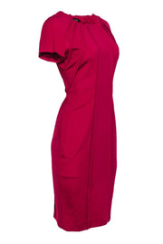 Current Boutique-Escada - Magenta Midi Cap Sleeve Sheath Dress Sz 6