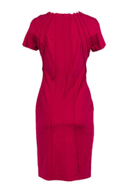 Current Boutique-Escada - Magenta Midi Cap Sleeve Sheath Dress Sz 6