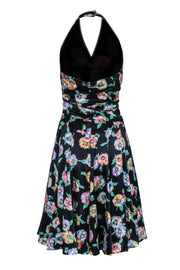 Current Boutique-Escada - Navy & Floral Print Halter Dress Sz 8