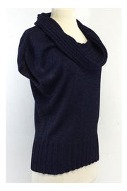 Current Boutique-Escada - Navy Knit Cowl Neck Sweater Sz M