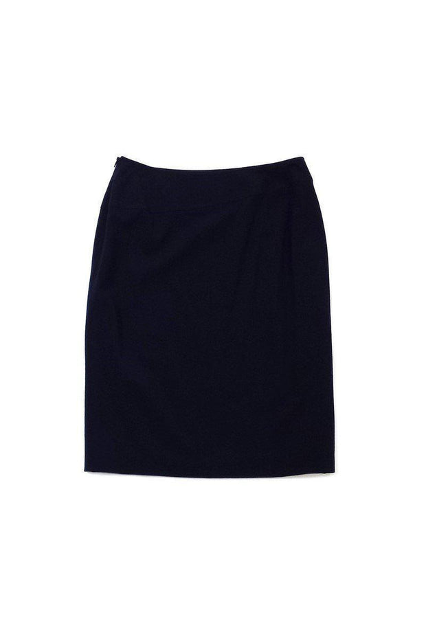 Current Boutique-Escada - Navy Wool Pencil Skirt Sz 8