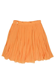 Current Boutique-Escada - Orange Pleated Flare Skirt Sz M